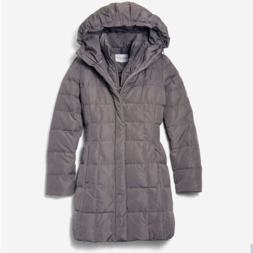 Cole Haan Womens Gray Down Winter Puffer Coat Outerwear XS